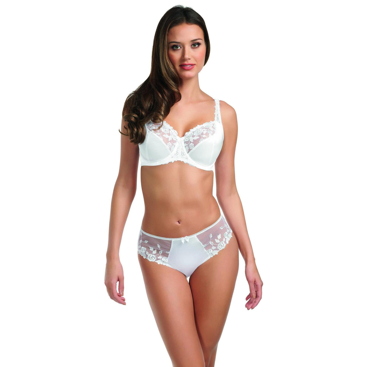 Fantasie Belle Underwire Balcony Bra - Austrian Embroidered White Lace Bra In 34F