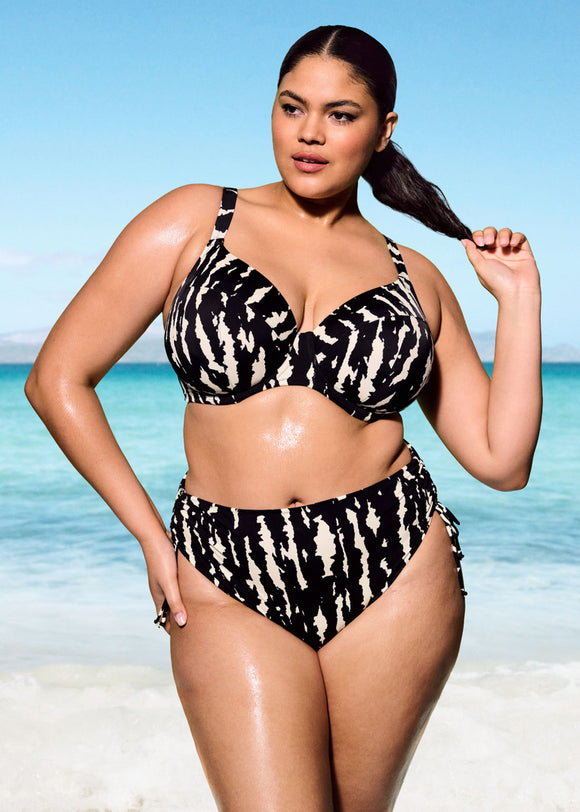 Elomi Swim Echo Shell Plunge Bikini Top - Black