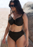 Fantasie Beach Waves Gathered Full Cup Bikini Top - Black