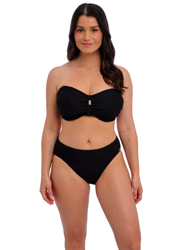 Fantasie Beach Waves Mid Rise Bikini Brief - Black