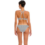 Freya Jewel Cove High Apex Bikini Top - Black Stripe