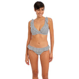 Freya Jewel Cove High Apex Bikini Top - Black Stripe