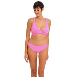 Freya Jewel Cove High Apex Bikini Top - Raspberry Stripe
