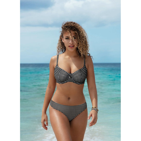 Freya Check In Padded Frilled Bandeau Bikini Top - Monochrome  Bras Galore  – Bras Galore - Lingerie and Swimwear Specialist