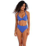 Freya Jewel Cove High Wiast/Leg Bikini Brief - Plain Azure