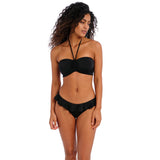 Freya Jewel Cove Padded Bandeau Bikini Top - Plain Black