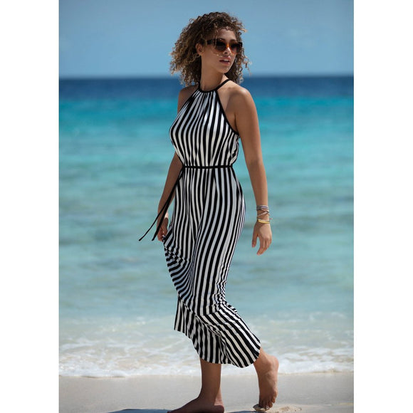Freya Beach Hut Maxi Beach Dress - Black-Bras Galore - Lingerie and Swimwear Specialist