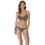 Freya Beach Hut Padded Bandeau Bikini Top - Black-Bras Galore - Lingerie and Swimwear Specialist