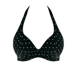 Freya Jewel Cove Banded Halter Bikini Top - Black