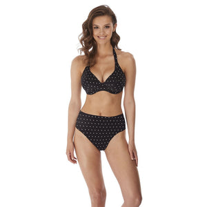 Freya Jewel Cove Banded Halter Bikini Top - Black