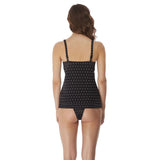 Freya Jewel Cove Padded Plunge Tankini Top - Black-Bras Galore - Lingerie and Swimwear Specialist